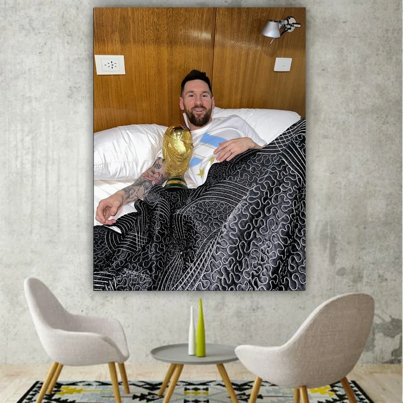 پوستر پارچه ای طرح فوتبالیست مدل مسی کد FP2141