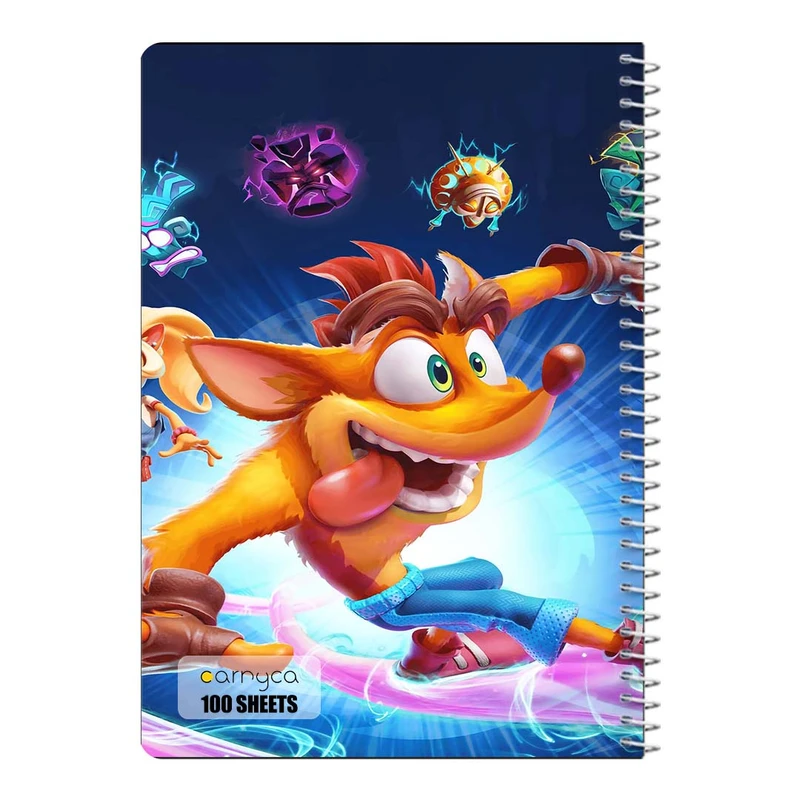 دفتر مشق 100 برگ سیمی کارنیکا طرح کرش بندیکوت Crash Bandicoot کد 77649