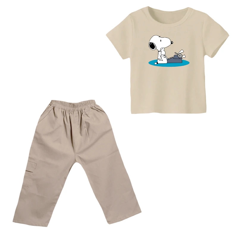 ست تی شرت و شلوارک پسرانه مدل اسنوپی کد ۴۵