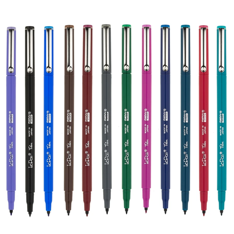 ماژیک حرفه ای ماروی یوشیدا مدل LePen Flex بسته 12 عددی