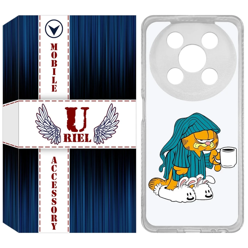 کاور یوریل مدل Clear کد 72 طرح گارفیلد مناسب برای گوشی موبایل وکال V2 / V2 Lite