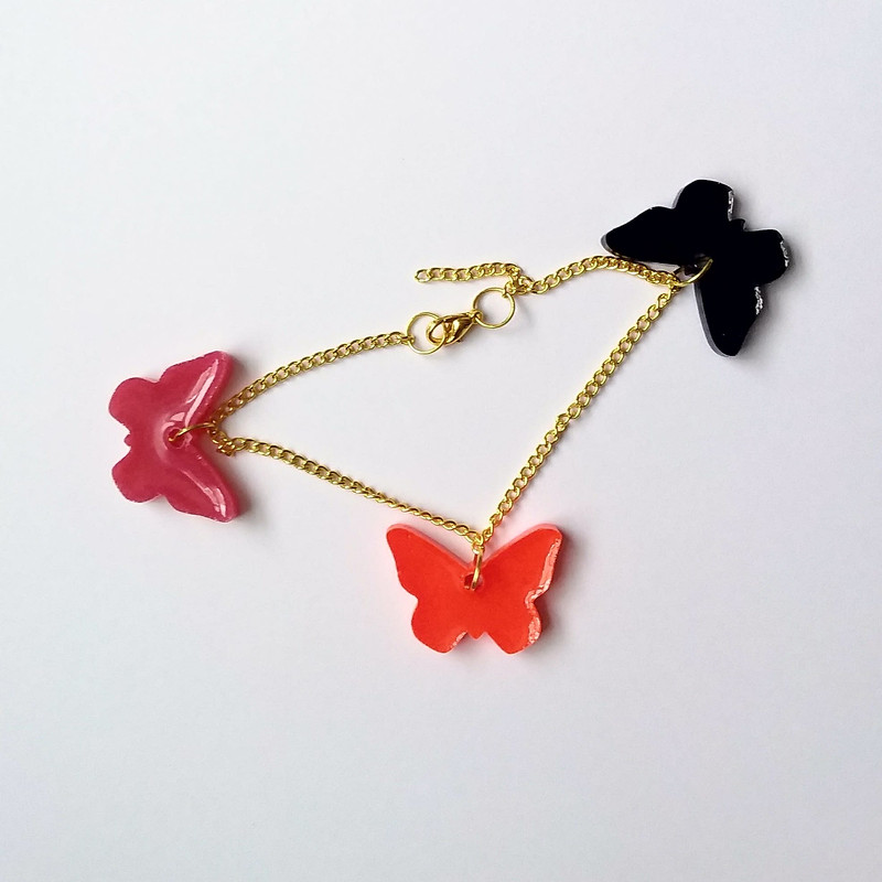 دستبند دخترانه مدل رقص پروانه ها دستبند دخترانه مدل رقص پروانه ها