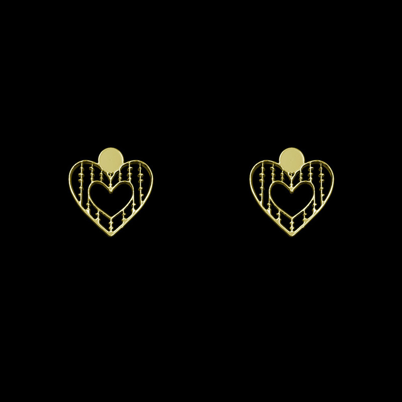 گوشواره طلا 18 عیار زنانه مدوپد مدل قلب کد GA1-10415