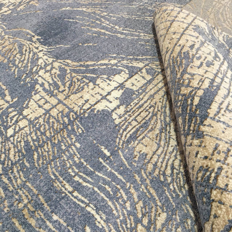 فرش ماشینی 440 شانه دنیای فرش زمینه و حاشیه سیلور مدل فانتزی کد 554