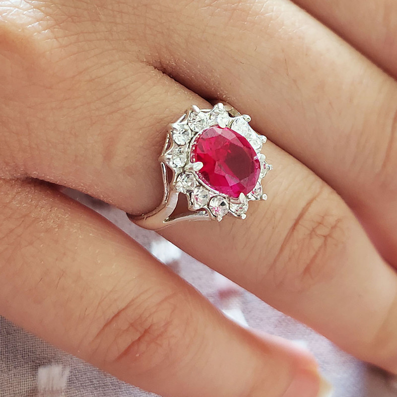 انگشتر نقره زنانه سلین کالا مدل یاقوت سرخ کد 1