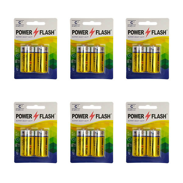 باتری متوسط پاور فلش مدل Heavy Duty-C بسته 12 عددی