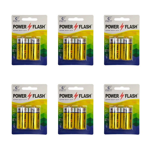 باتری متوسط پاور فلش مدل Heavy Duty-C بسته 12 عددی
