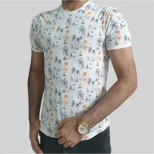 تی شرت آستین کوتاه مردانه مدل هاوایی نخ پنبه کد tm-2188 