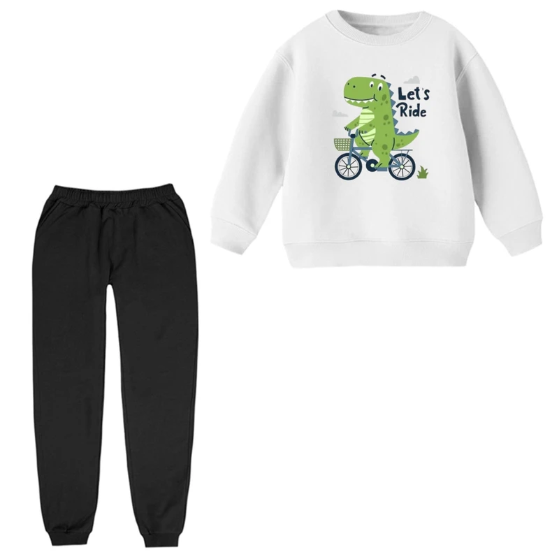 ست سویشرت و شلوار راحتی بچگانه مدل دایناسور کد ۱  