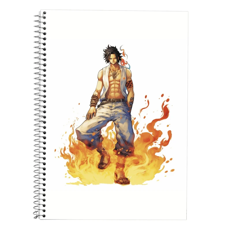 دفتر زبان 50 برگ مدوپد مدل دوخط طرح وان پیس One Piece کد DF10697