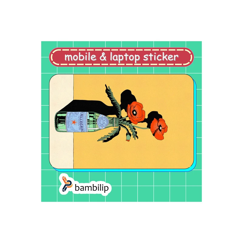 استیکر بامبیلیپ مدل کارت عابر طرح گل شقایق در زمینه زرد کد 5318903