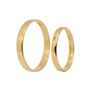 ست حلقه طلا 18 عیار زنانه و مردانه درگونه مدل ساده 32