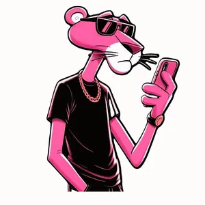 استیکر لپ تاپ مدل پلنگ صورتی