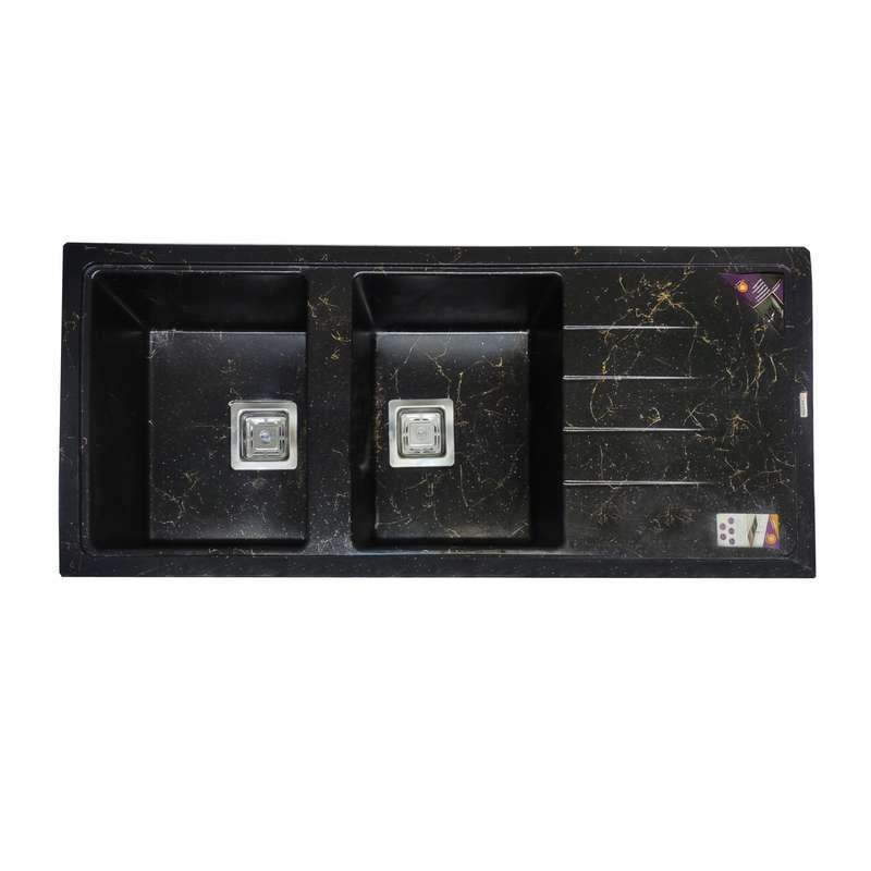 سینک ظرفشویی گرانیت توکار دو لگنه پارادایز مدل ITALY-404-BG