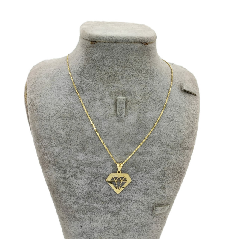 گردنبند طلا 18 عیار زنانه مدل الماس نشان شریف