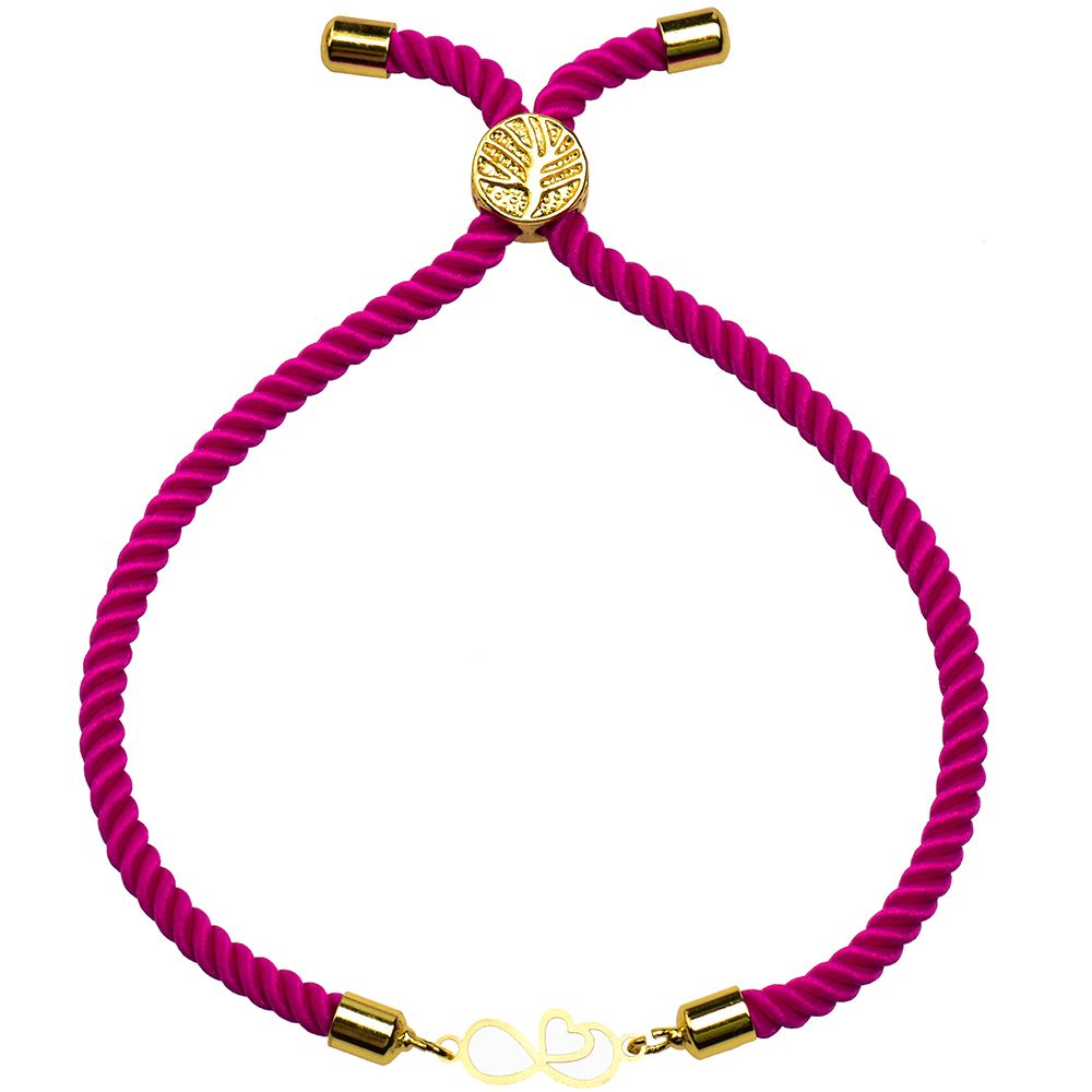 دستبند طلا 18 عیار زنانه کرابو طرح بینهایت قلب مدل Kr1581 -  - 1