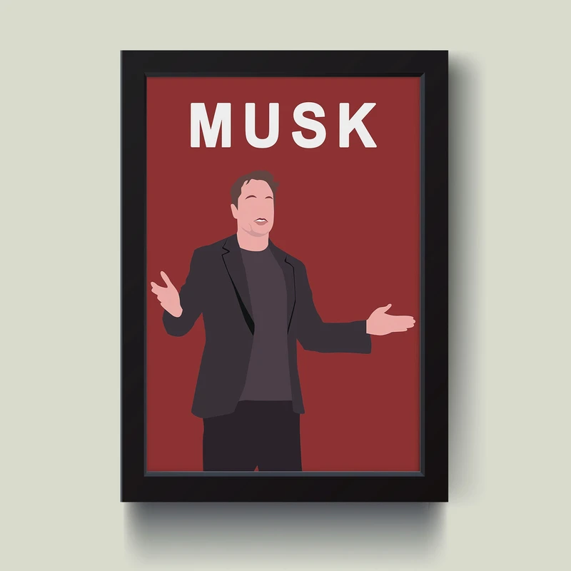 تابلو مدل مینیمال Elon Musk ایلان ماسک کد Q2626