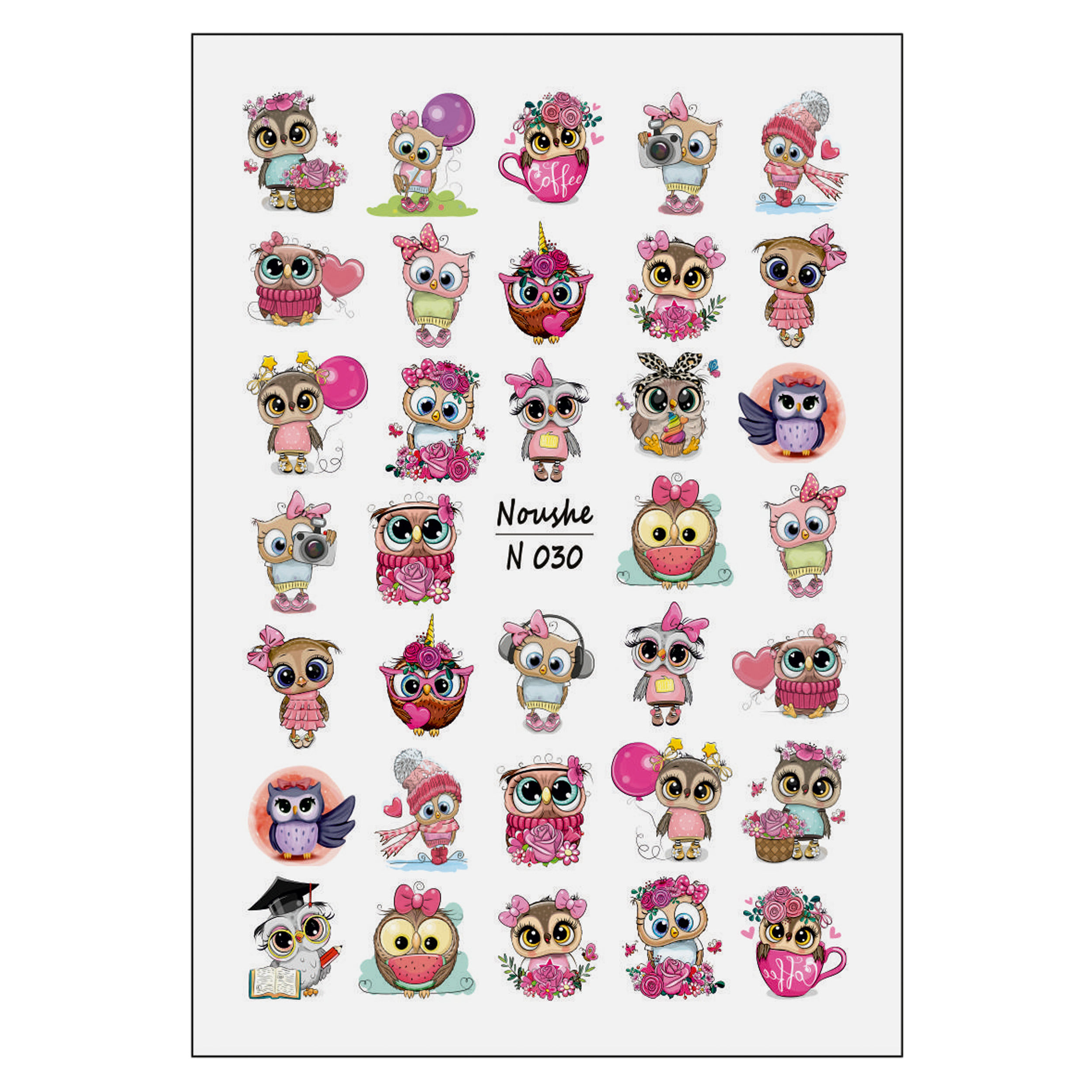 برچسب لنز ناخن مدل حیوانات کد N30-33-34-39-46-47 مجموعه 6 عددی