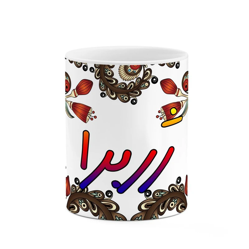 ماگ کاکتی مدل اسم ژربرا طرح سنتی گل و بته کد mgh45453