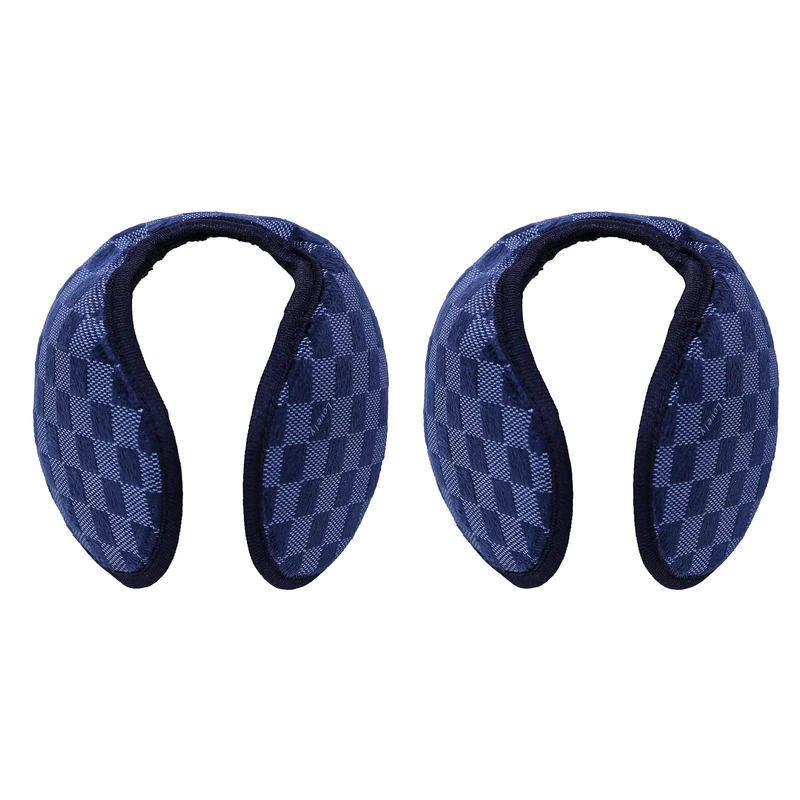 گوش گیر زمستانی مدل فوتر داخل خز طرح شطرنجی بسته 2 عددی