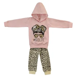 ست هودی و شلوار دخترانه مدل پلنگی کرکدار کد a