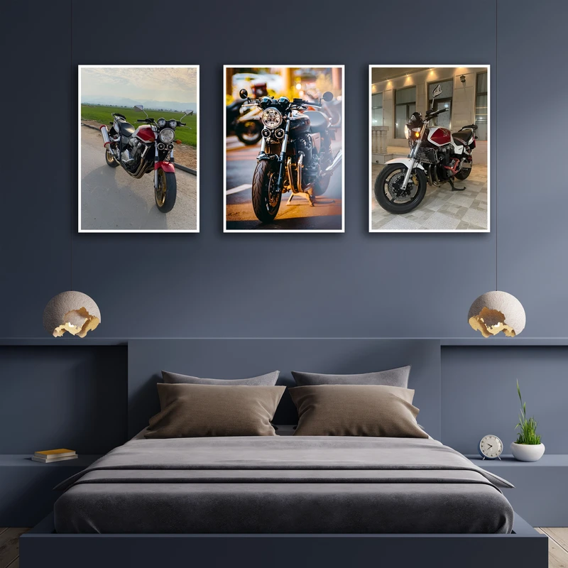 تابلو بکلیت مدل هوندا سی بی HONDA CB1300SF AUTOMAXX  کد W-MR-1101 فریم سفید مجموعه 3 عددی