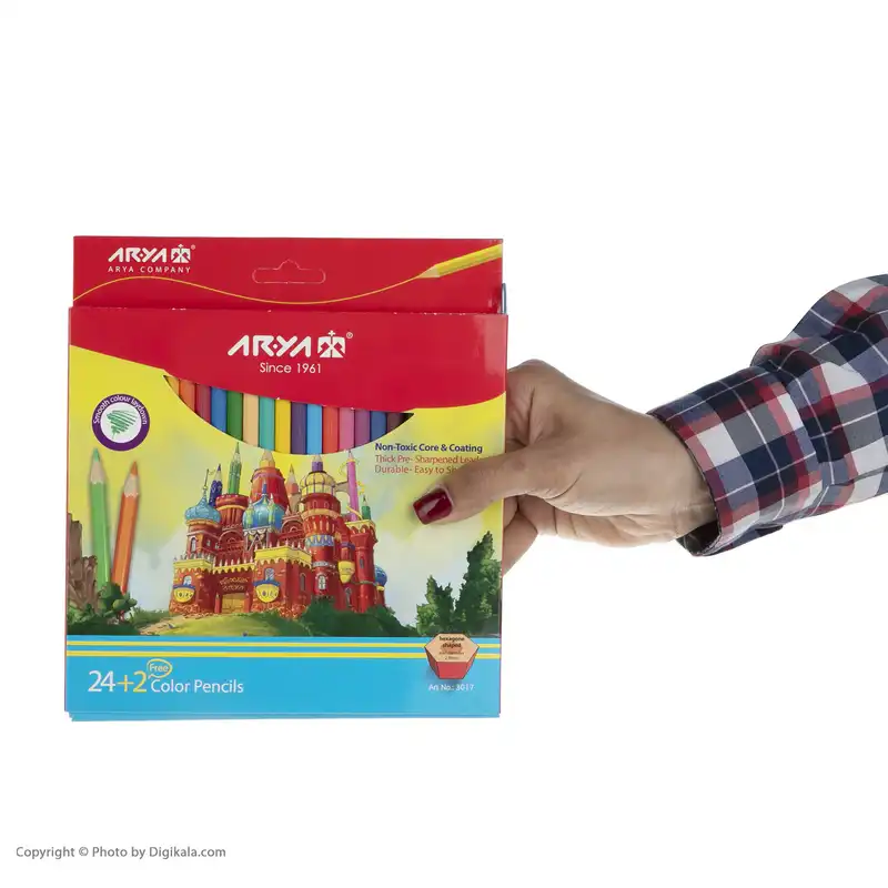 مداد رنگی 2+24 رنگ آریا مدل 3017