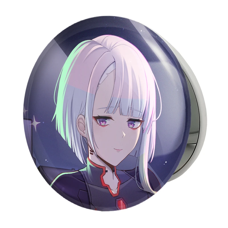 آینه جیبی خندالو طرح لوسی انیمه سایبرپانک مدل تاشو کد 23958 