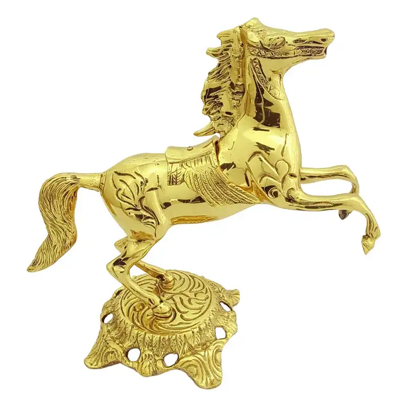 مجسمه برنزی طرح اسب پایه سنگی کد 1202