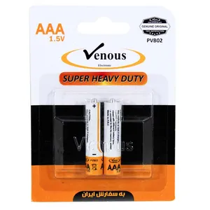 باتری نیم قلمی ونوس مدل super heavy duty بسته 2 عددی