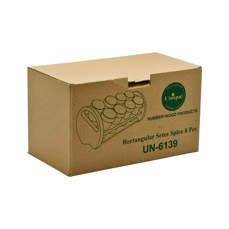 ست جای ادویه 8 پارچه یونیک مدل چوب کد 6139