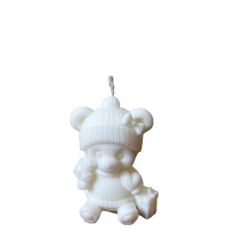 شمع دست‌ساز بدون‌بو مدل خرسی زمان اتمام 3 ساعت