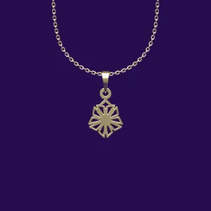 گردنبند طلا 18 عیار زنانه مدوپد مدل هندسی کد CC2-1-1053