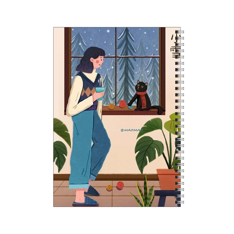 دفتر مشق 50 برگ بامبیلیپ طرح دختر و منظره زمستان کد 9604594