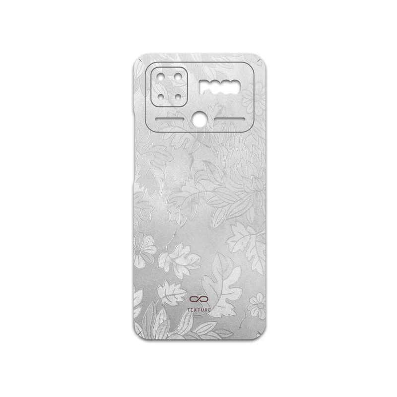 برچسب پوششی ماهوت مدل Silver-Wildflower مناسب برای گوشی موبایل شیائومی Poco C40