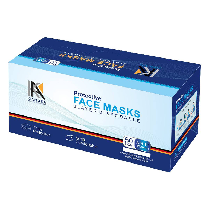 ماسک تنفسی کیان آرا مدل MLT+4FIXER بسته 50 عددی