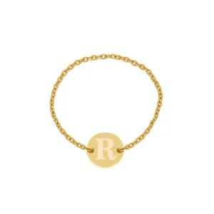 تخفیف انگشتر طلا 18 عیار زنانه مایا ماهک مدل MR1483 حرف لاتین R سایز 55