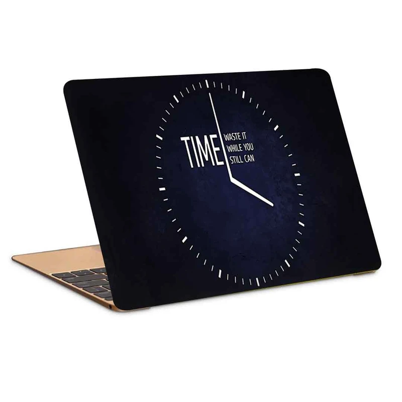 استیکر لپ تاپ طرح waste timeکد c-966مناسب برای لپ تاپ 15.6 اینچ