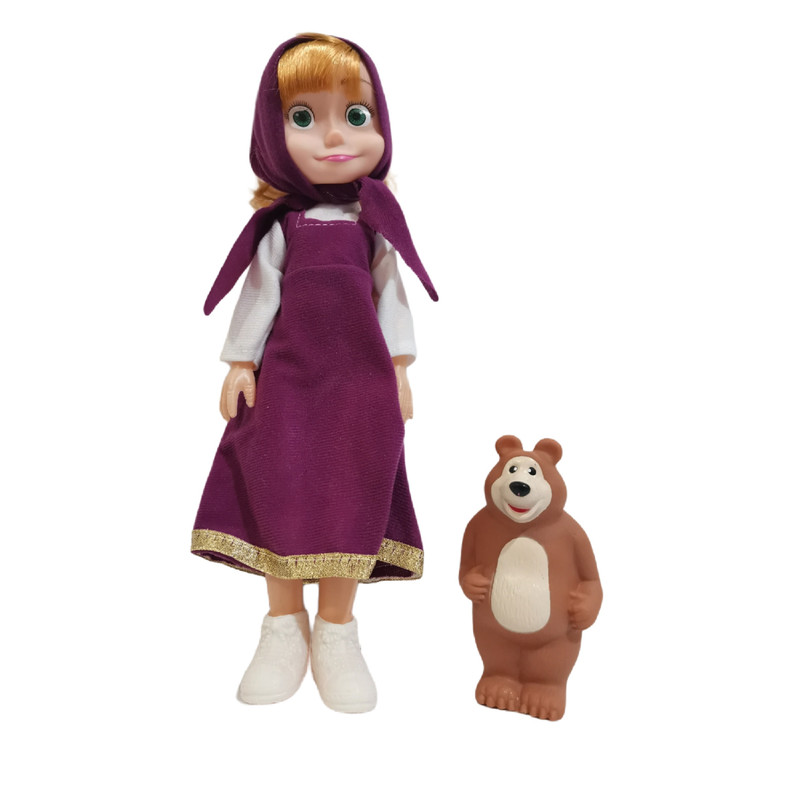 عروسک میشاماشا کد 216 ارتفاع 32 سانتی متر مجموعه 2 عددی