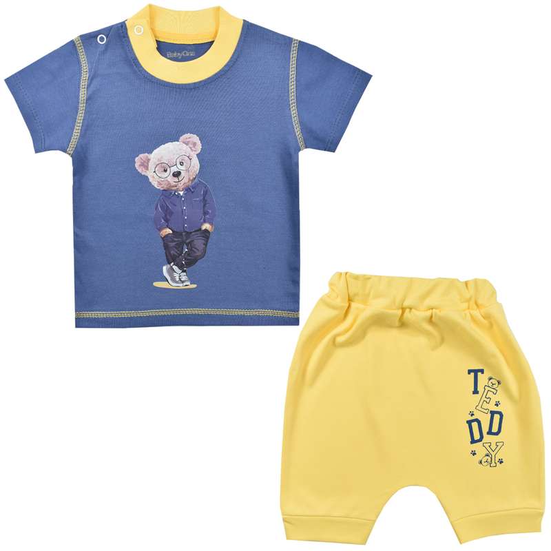 ست تی شرت و شلوارک نوزادی بی بی وان مدل تدی کد 1
