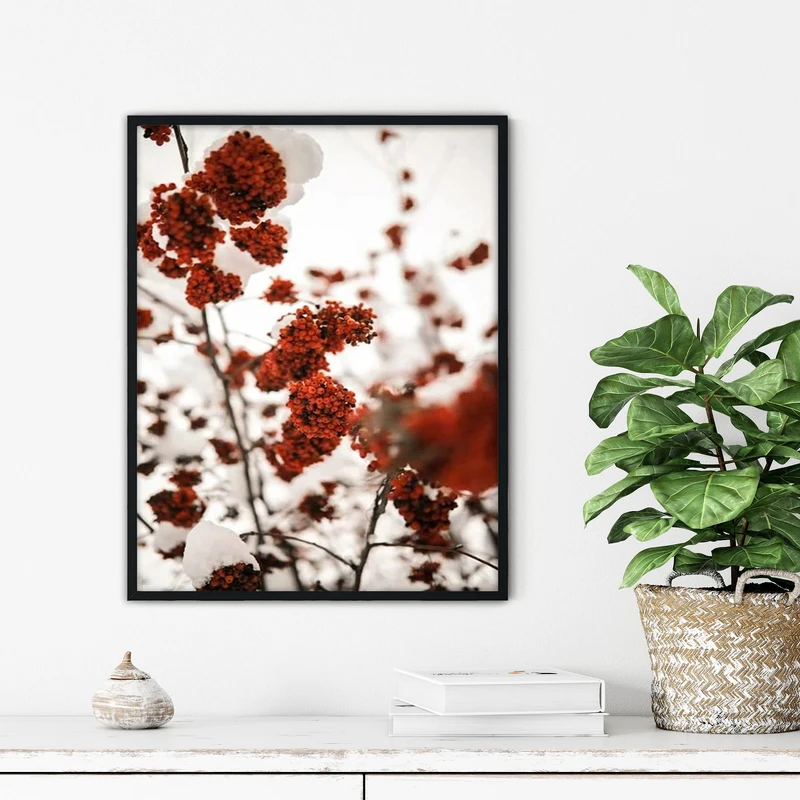 تابلو آتریسا طرح گل مدرن مدل ATFF364 فریم مشکی