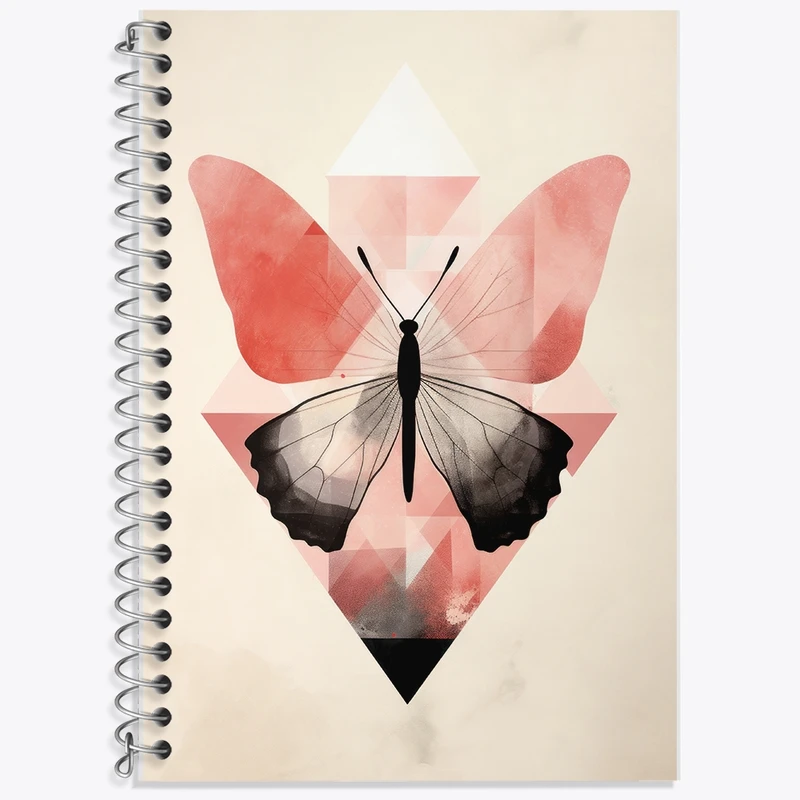 دفتر زبان 50 برگ خندالو مدل دو خط طرح پروانه کد F2639