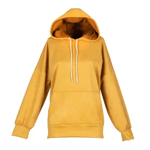 هودی زنانه مدل سوییت رنگ خردلی