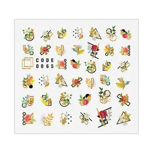 برچسب لنز ناخن مدل گل کد 65