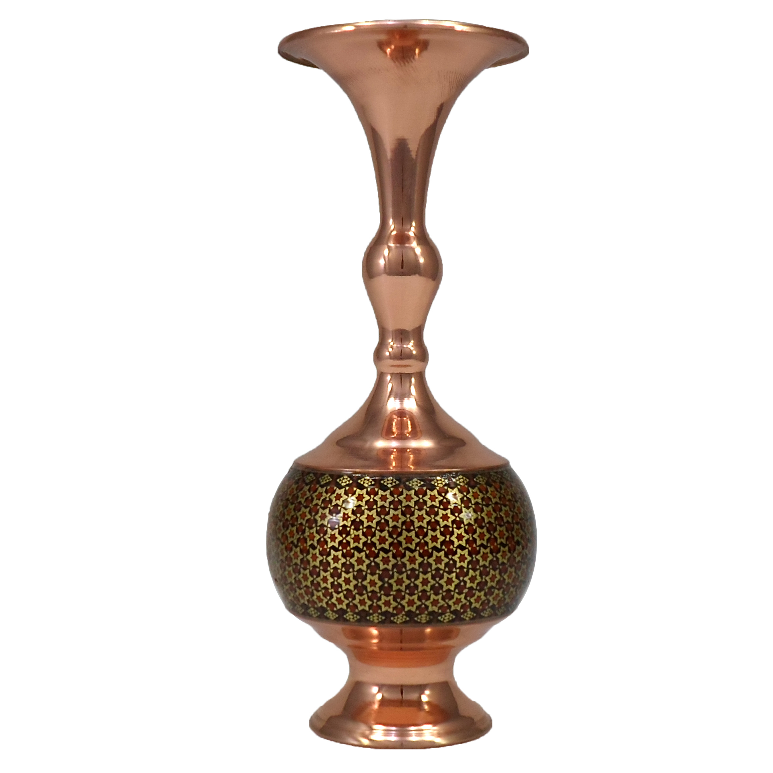 گلدان خاتم کاری طرح مس شلغمی کد 20