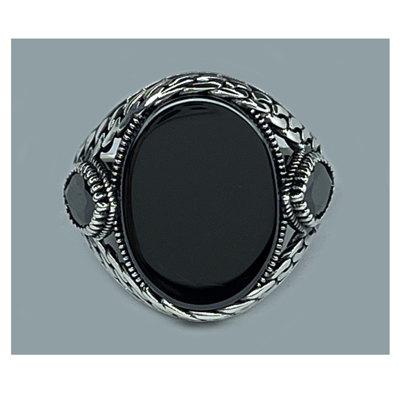 انگشتر نقره مردانه مدل عقیق