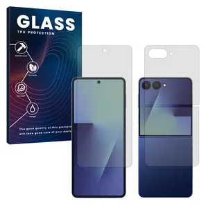 Glass Resistant model transparent screen protector suitable for Samsung Galaxy Z Flip7 mobile phone Along with the phone back protector