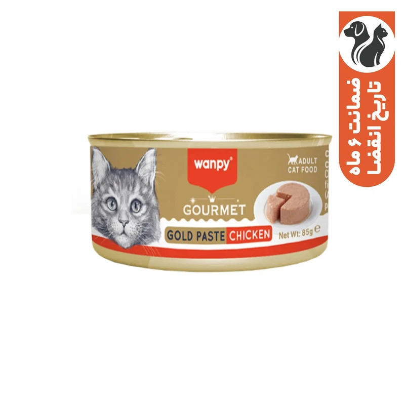 کنسرو غذای گربه بالغ ونپی مدل گورمت گلد طعم مرغ وزن ۸۵ گرم