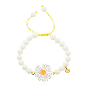 دستبند زنانه دلنار گالری مدل بابونه و چشم نظر