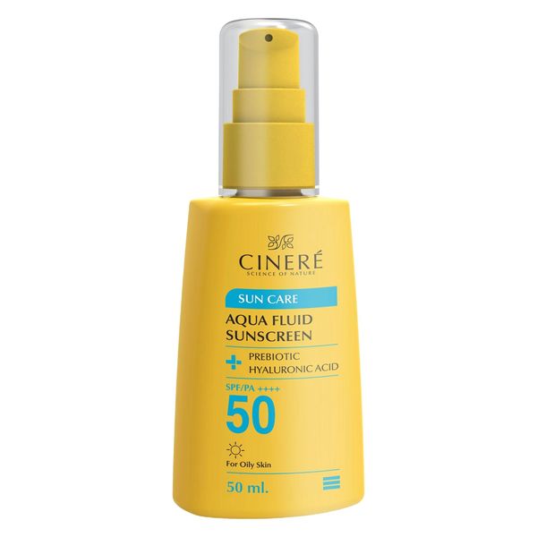 تجریه خرید فلوئید ضد آفتاب بی‌رنگ سینره، 50 SPF، مدل PREBIOTIC، مناسب پوست‌های چرب با حجم 50 میلی‌لیتر، فاقد پارابن، محافظت‌کننده در برابر اشعه‌های UVA و PA ،UVB++++، دارای فرمولاسیون فاقد چربی و هیالورونیک اسید، با ماندگاری 2 ساعته